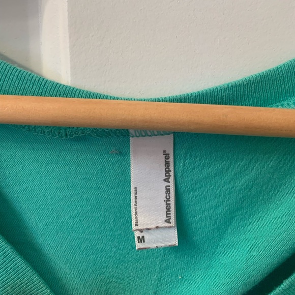 Medium Turquoise American Apparel Tri Sigma V-neck shirt - Picture 2 of 2